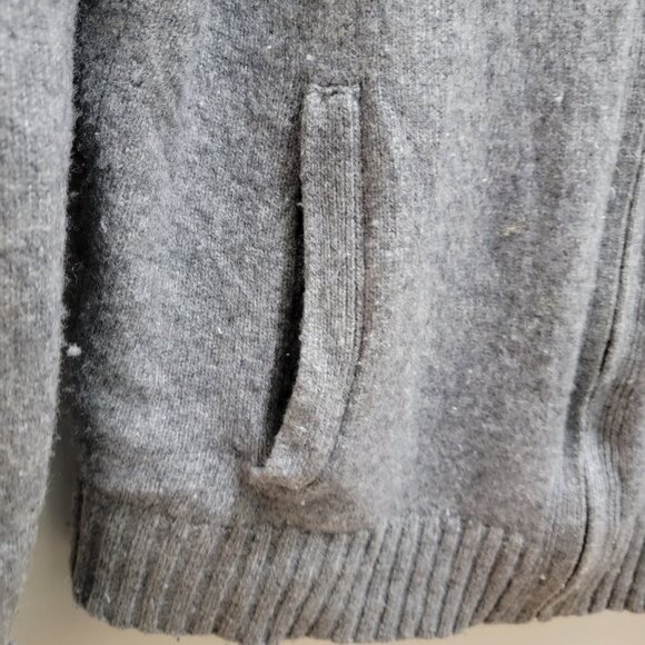 Black Brown 1826 Melange Grey Lambswool Fine Knit Zip Sweater Cardigan M Used - Picture 4 of 14